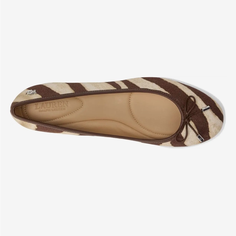 Lauren Ralph Jayna Zebra-print Canvas Flats - Picture 5 of 8